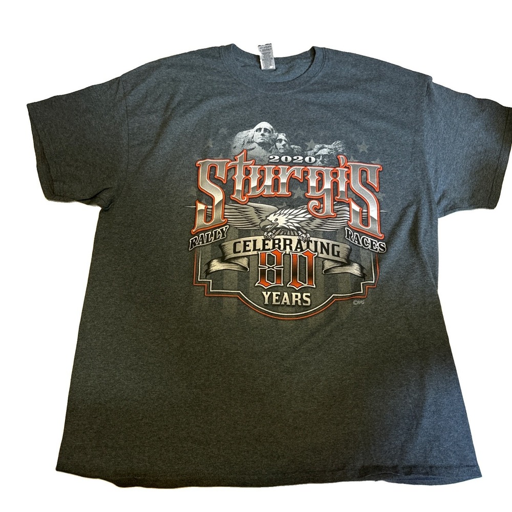 Sturgis 2020 Celebrating 80 Years Motorcycle Rally RacesT-Shirt Harley Men's XL